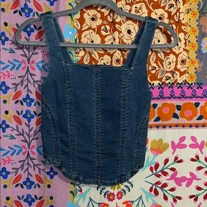 Maurices Blue Denim Tank Top